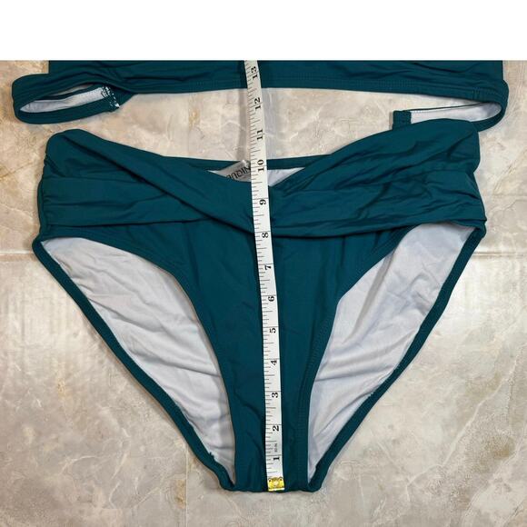 NWT YONIQUE Teal Twist-Front Bikini Set – Size M - Picture 3 of 7